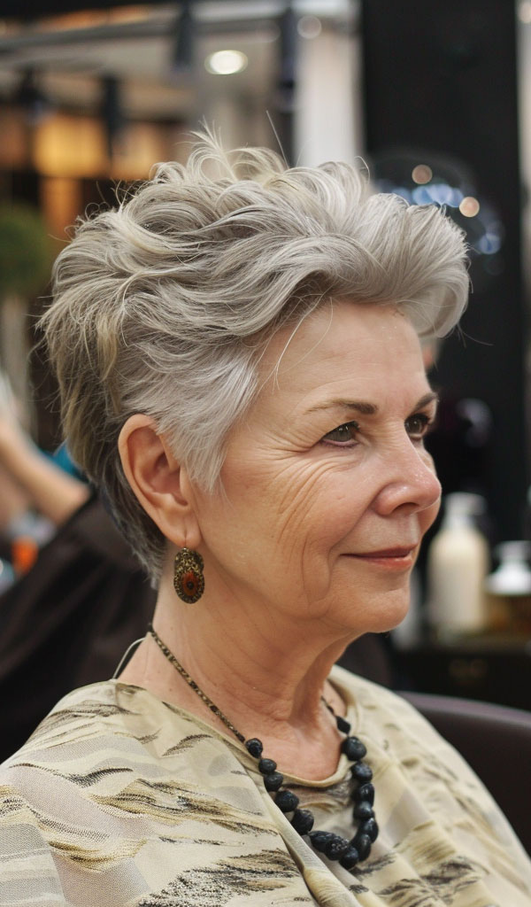 Hairstyles for Women Over 60 : Modern Silver Quiff