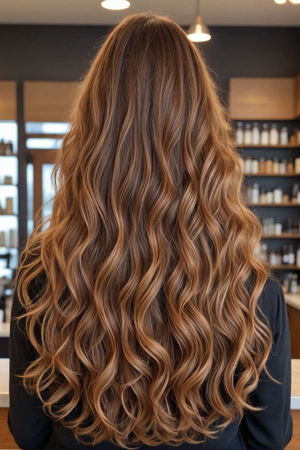 25 Fab Chestnut Hair Colours : Chestnut with Caramel Highlights