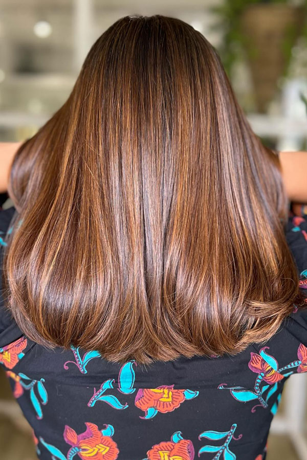 32 Fall Hair Color Trends : Warm Brown Gold Balayage