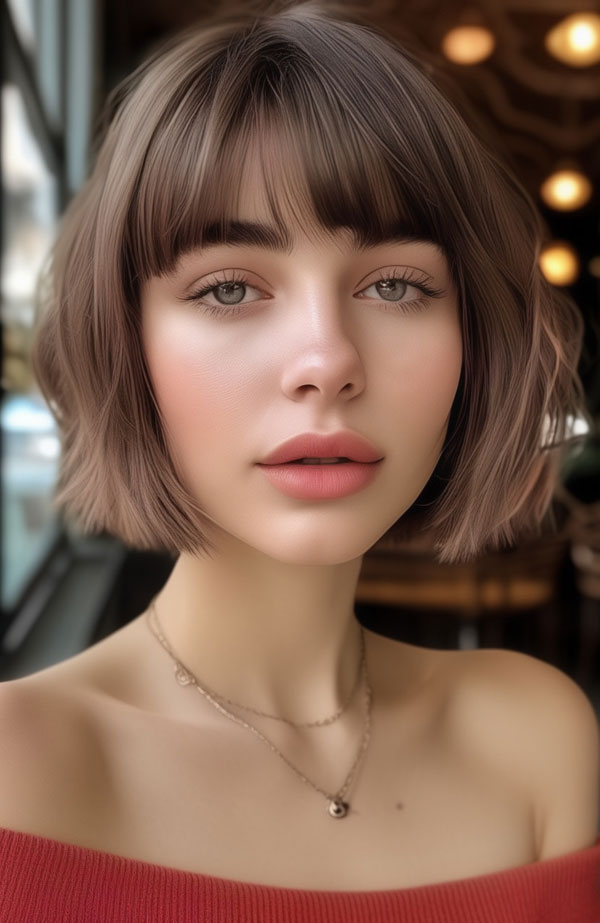 Classic French Bob with Blunt Bangs