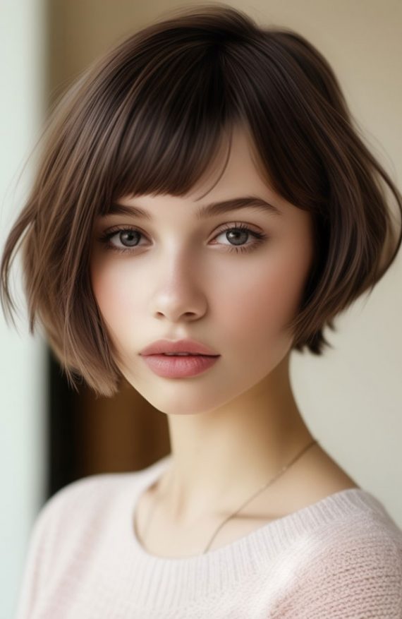 35 French Bob Haircuts : Soft French Bob with Wispy Bangs