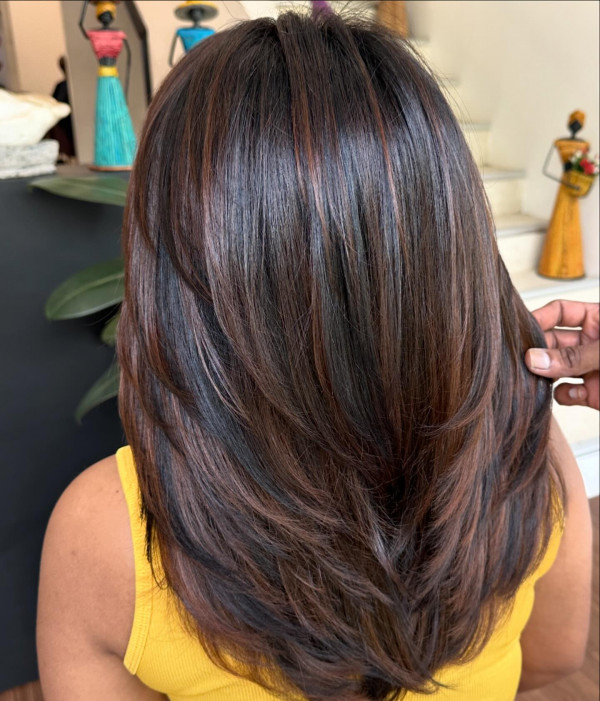 32 Fall Hair Color Trends Deep Chestnut Feathered Layers