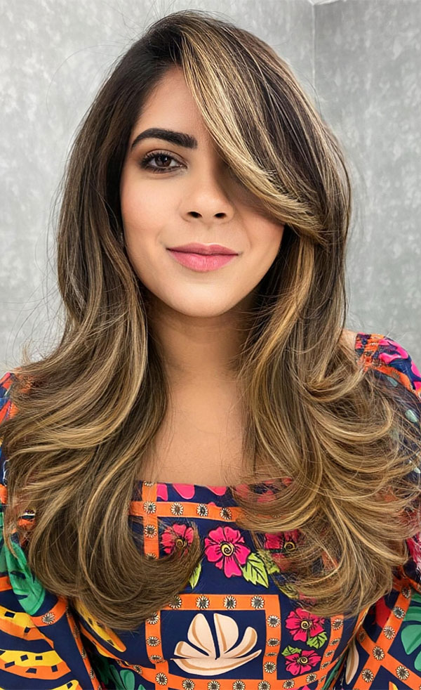 60 Cute Layered Hairstyles For Long Hair : Sun-Kissed Layers with a Glam Twist