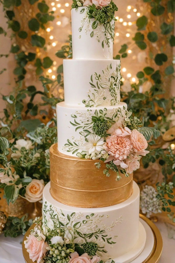 Gilded Garden Romance Cake, wedding cake, wedding cake trends, wedding cake inspiration