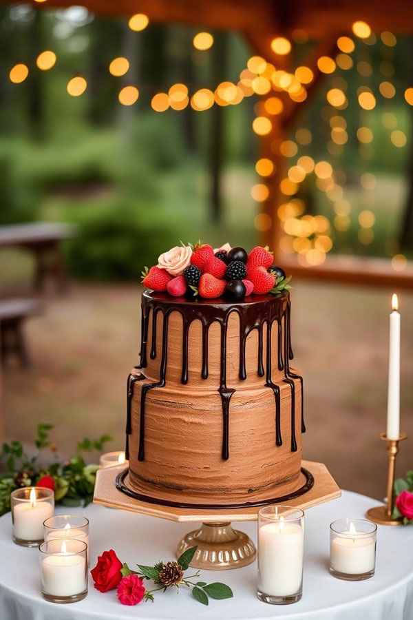 Chocolate Autumn Wedding Cake, wedding cake, wedding cake trends, wedding cake inspiration