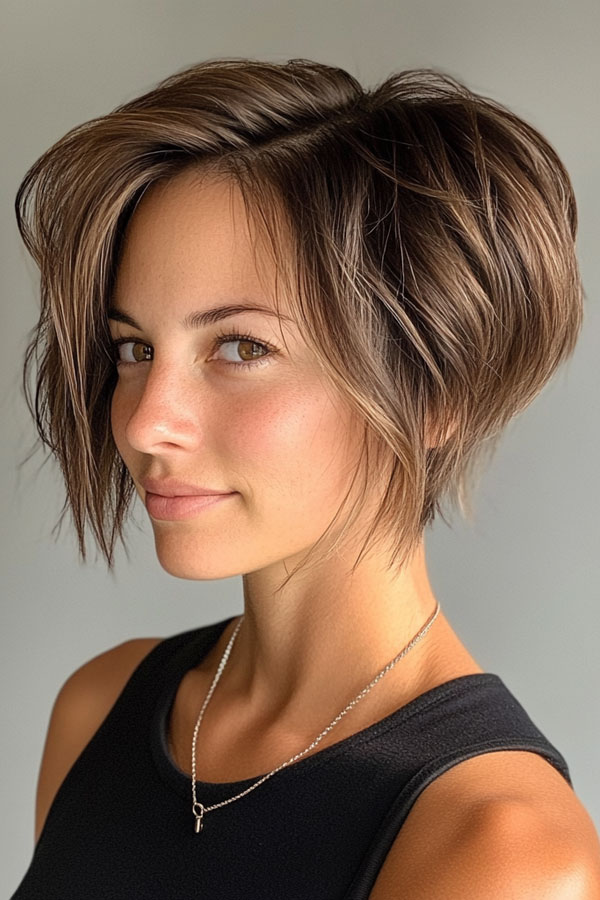 35 Cute Short Hairstyles to Rock : Sleek Angled Bob