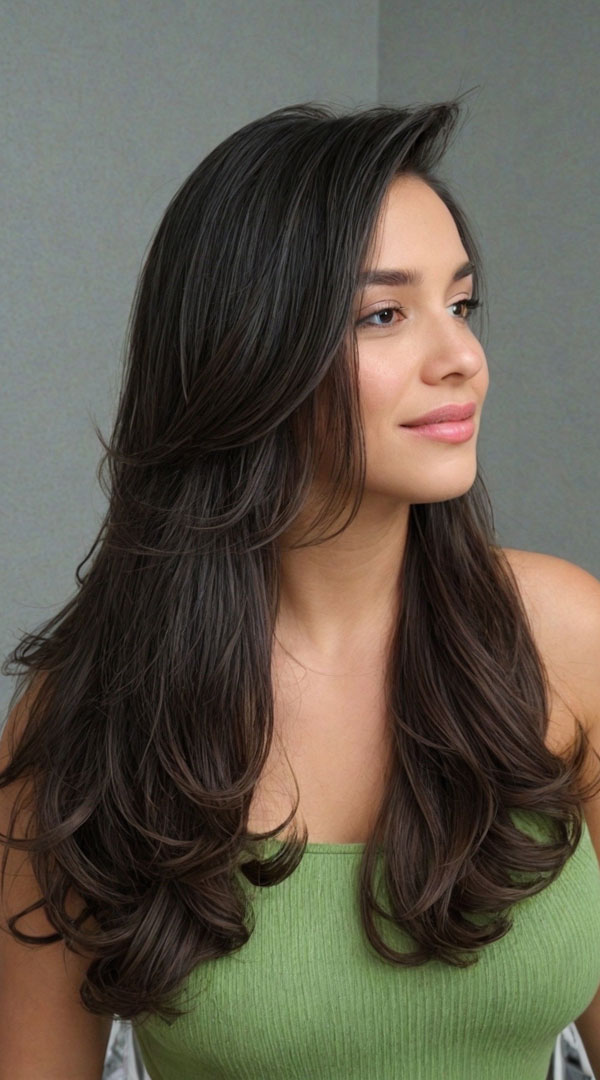 Effortless Waves with Natural Layers, butterfly layered haircut, Cute Layered Hairstyle For Long Hair, long layered haircut