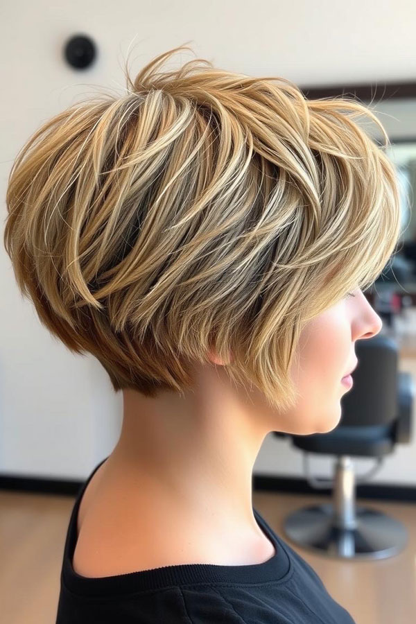 Golden Blonde Textured Volume Pixie, Pixie Haircut for Modern women