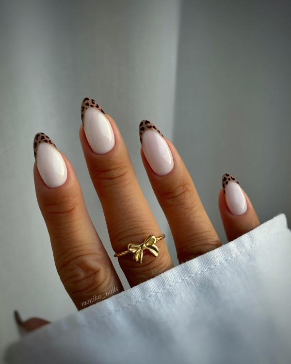 30 Summer Nail Trends to Try : Striking Leopard French Tip Nails