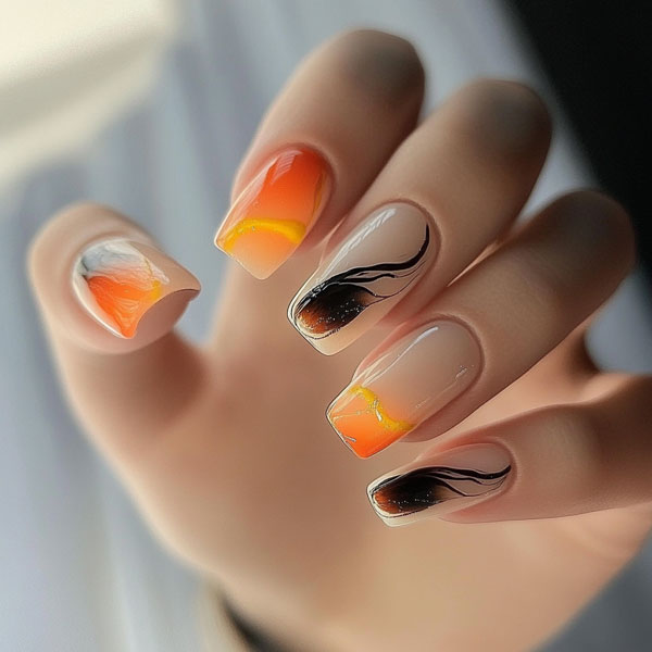 30 Summer Nail Trends to Try : Sunset Ombre Manicure