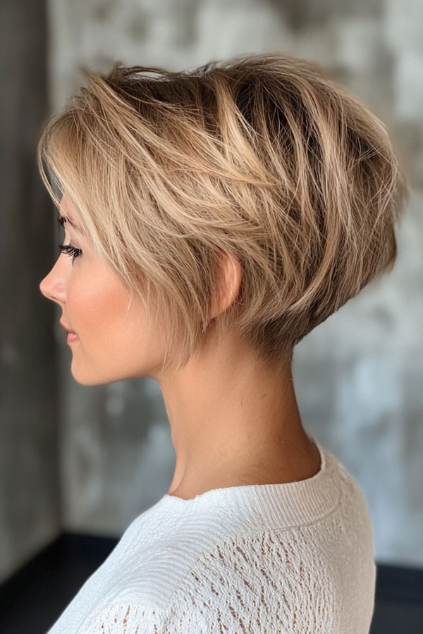 43 Bixie Haircuts For a Chic & Modern Look : Cool Blonde Softly Layered Bixie