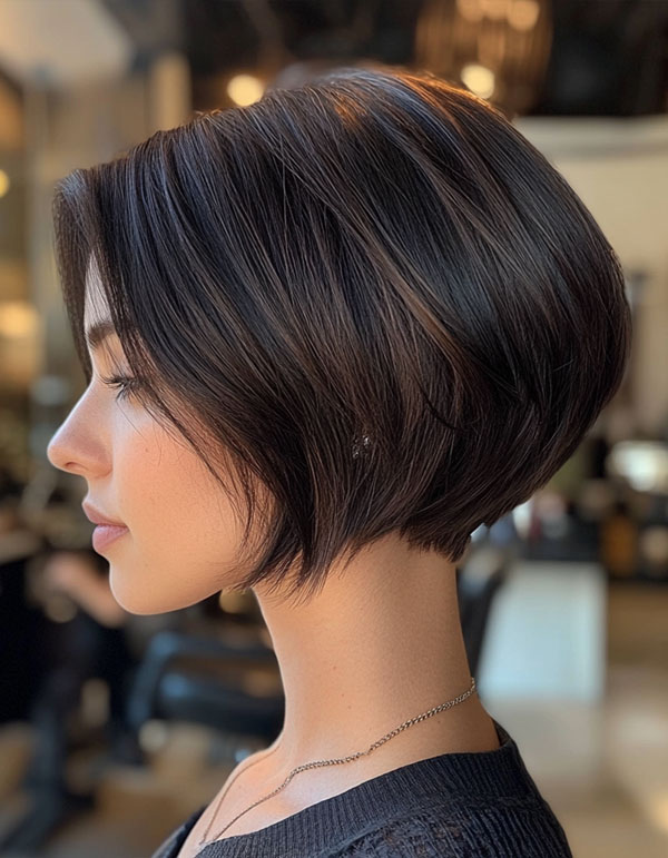 43 Bixie Haircuts For a Chic & Modern Look : Rich Brown Sleek Bixie