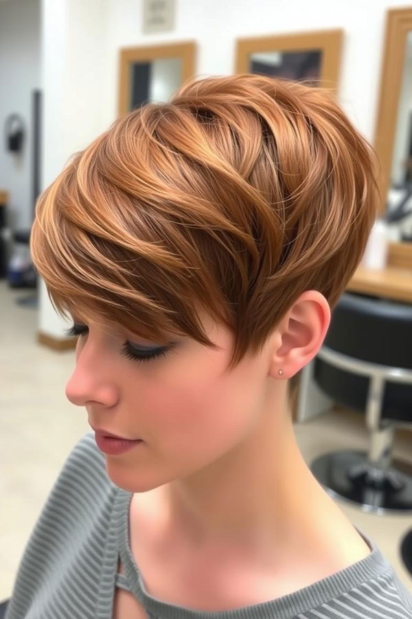 40 Pixie Haircuts for Modern Women : Copper Glow Pixie