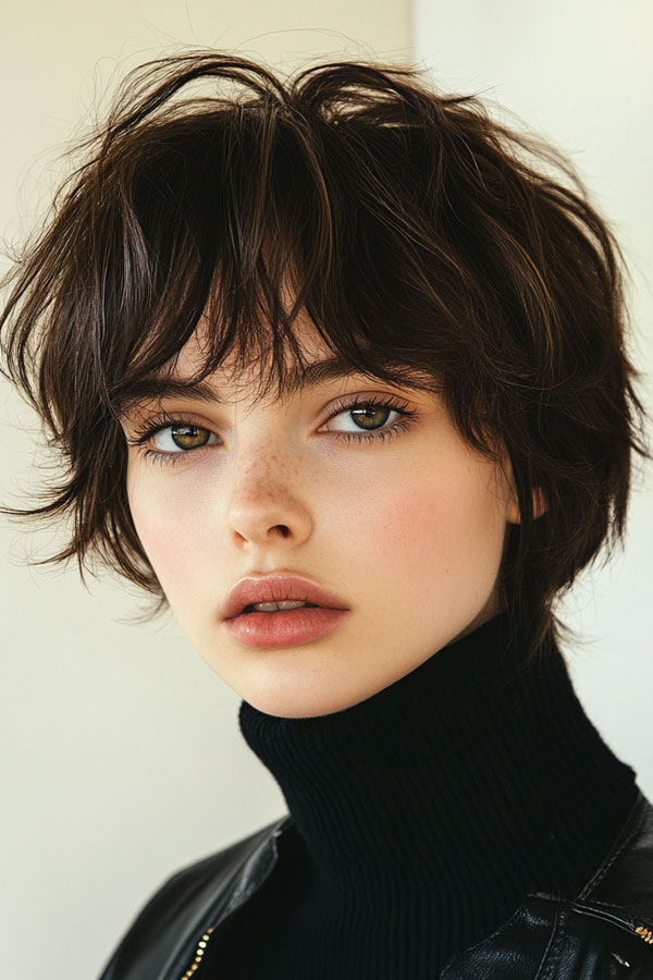 Messy Layered Bob with Wispy Bangs