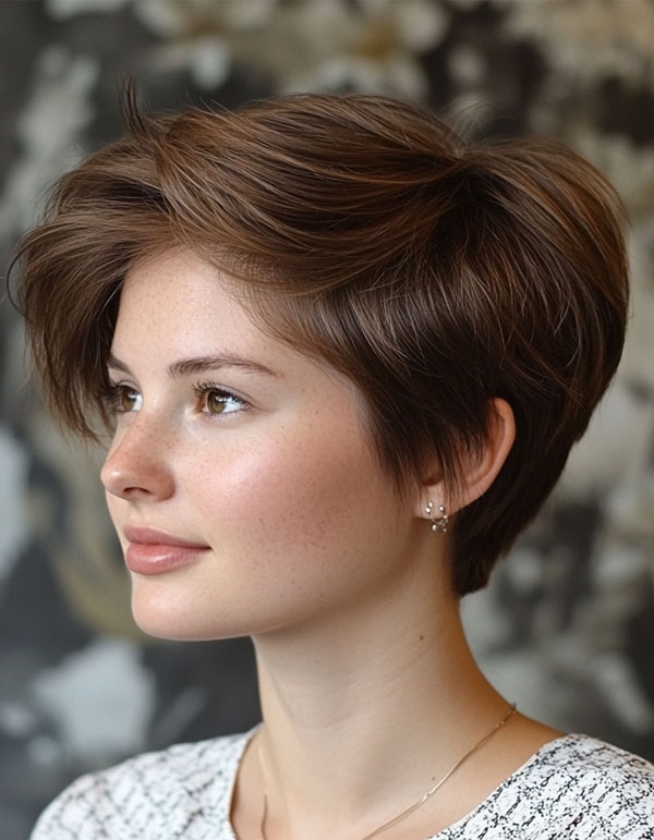 Soft Swept Pixie with Natural Volume, Cute Short Hairstyle, short haircut