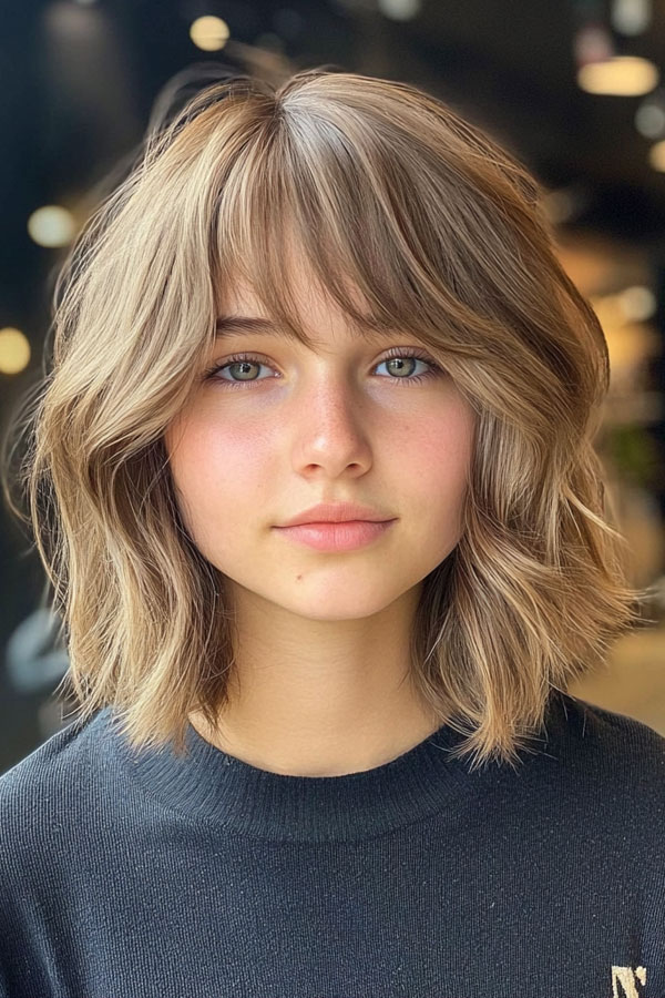 40 Trendsetting Tousled Layers : Ash Blonde Bob with Gentle Waves