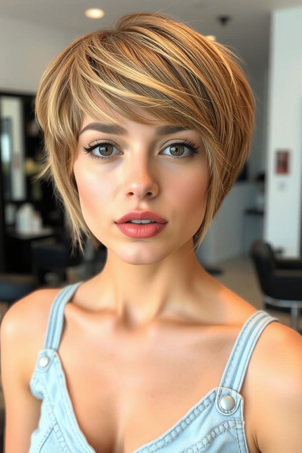 40 Pixie Haircuts for Modern Women : Golden Blonde Bixie