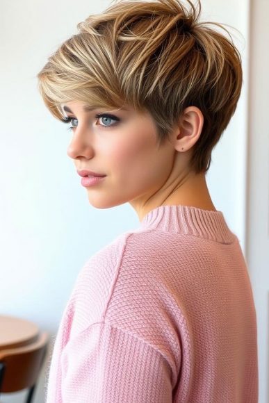 40 Pixie Haircuts For Modern Women Warm Blonde Soft Tousle Pixie 6611