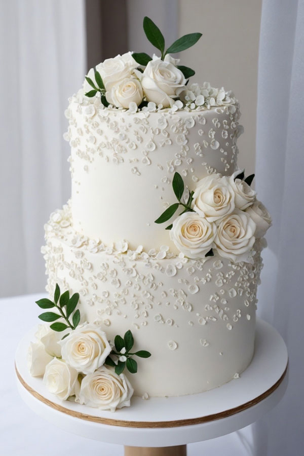 Classic Ivory Rose Cake, wedding cake, wedding cake trends, wedding cake inspiration