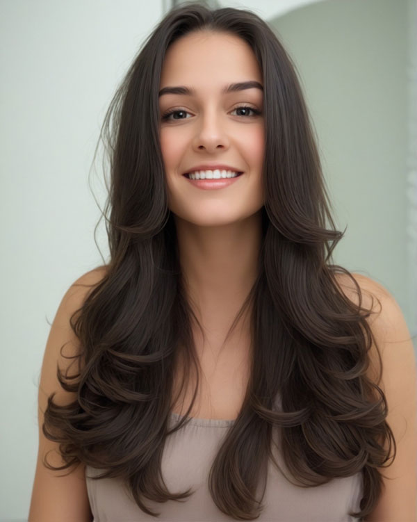 60 Cute Layered Hairstyles For Long Hair : Long Straight Hair with Butterfly Layers