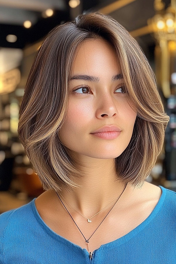 45 Chic Layered Bob Haircuts : Sleek and Subtle Balayage Bob