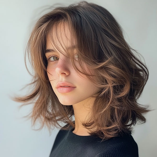 40 Trendsetting Tousled Layers : Effortless Textured Brunette Layers