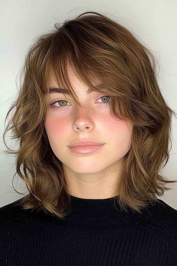 Tousled Soft Brunette Layers, Trendsetting Tousled Layers