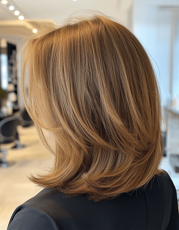 45 Chic Layered Bob Haircuts : Layered Golden Honey Lob