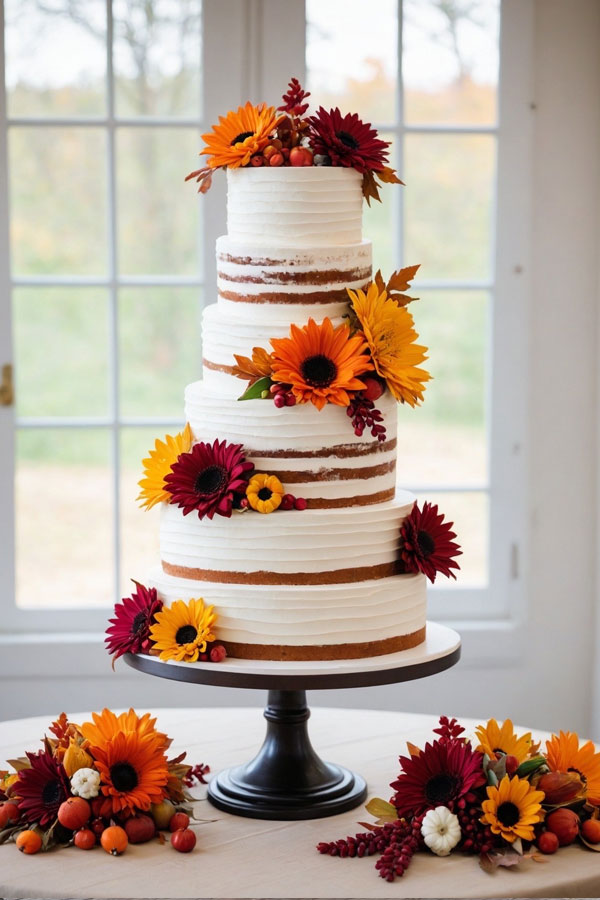 61 Exquisite Wedding Cakes for Every Style: Autumn Harvest Delight Cake