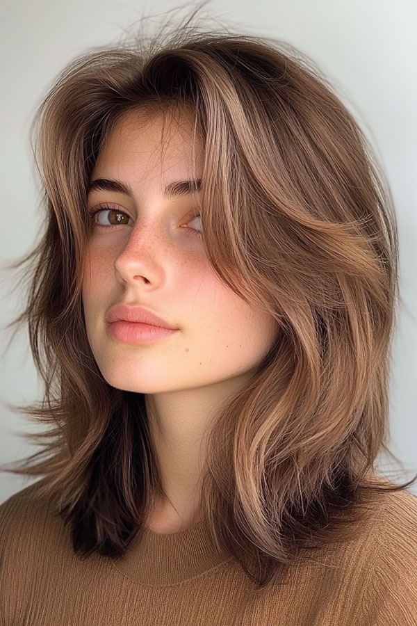 40 Trendsetting Tousled Layers : Effortless Brunette Waves