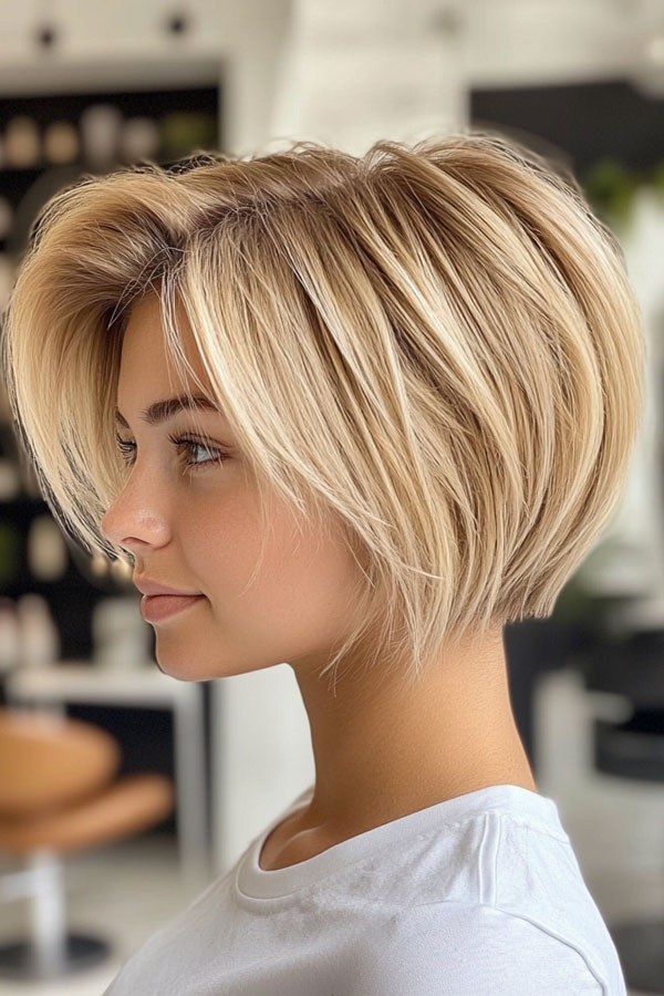 43 Bixie Haircuts For a Chic & Modern Look : Platinum Blonde Voluminous Layers