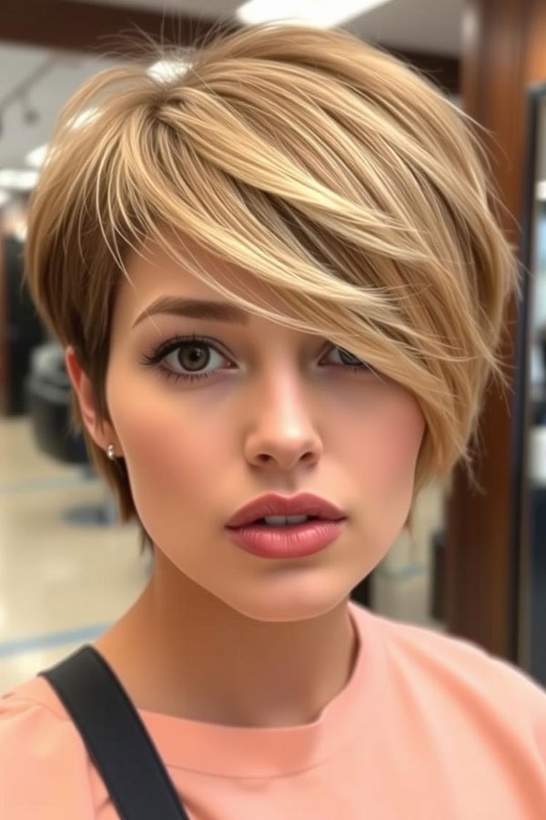 40 Pixie Haircuts for Modern Women : Golden Sweep Pixie