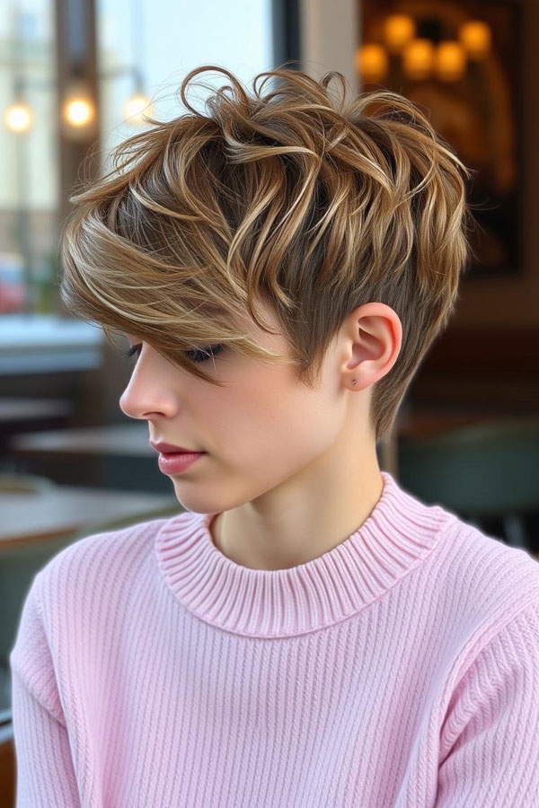 Honey Blonde Soft Wave Pixie, Pixie Haircut for Modern Women