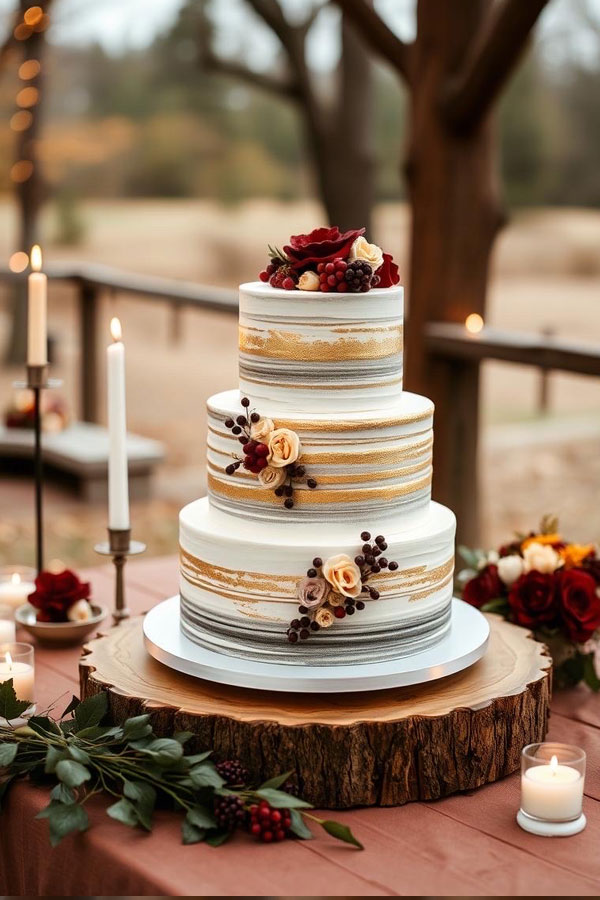 61 Exquisite Wedding Cakes for Every Style: Rustic Elegance Cake