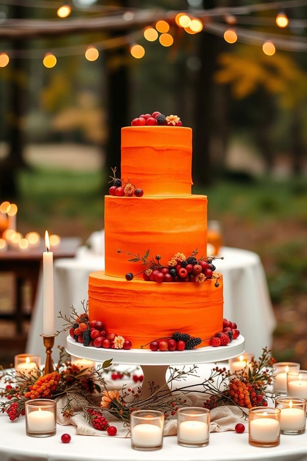 Autumn Sunset Orange Cake, wedding cake, wedding cake trends, wedding cake inspiration