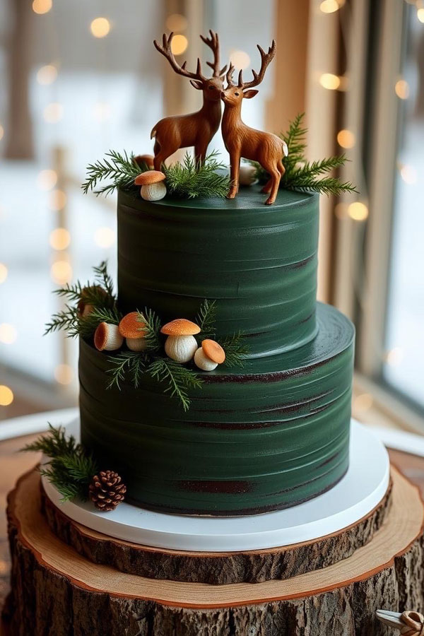 61 Exquisite Wedding Cakes for Every Style: Woodland Enchantment