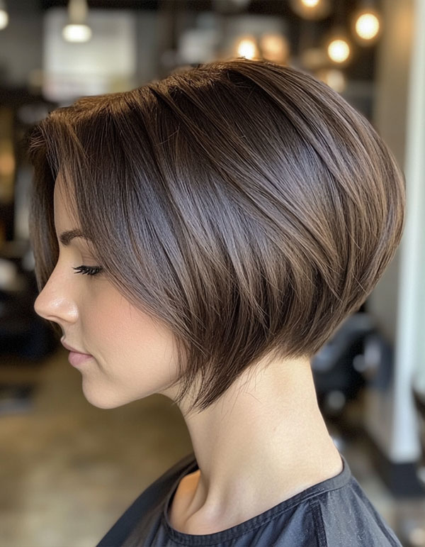 bixie haircut, Dark Chocolate Elegant Bixie