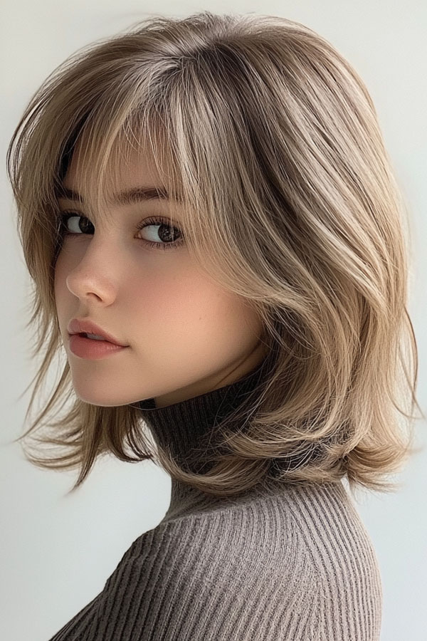 Ash Blonde Bob with Layers, Trendsetting Tousled Layers