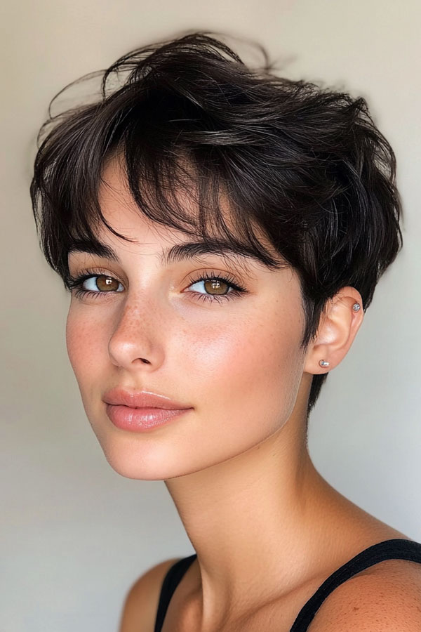 35 Cute Short Hairstyles to Rock : Effortless Tousled Pixie