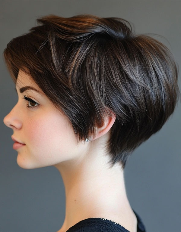 35 Cute Short Hairstyles to Rock : Sleek Tapered Pixie with Volume