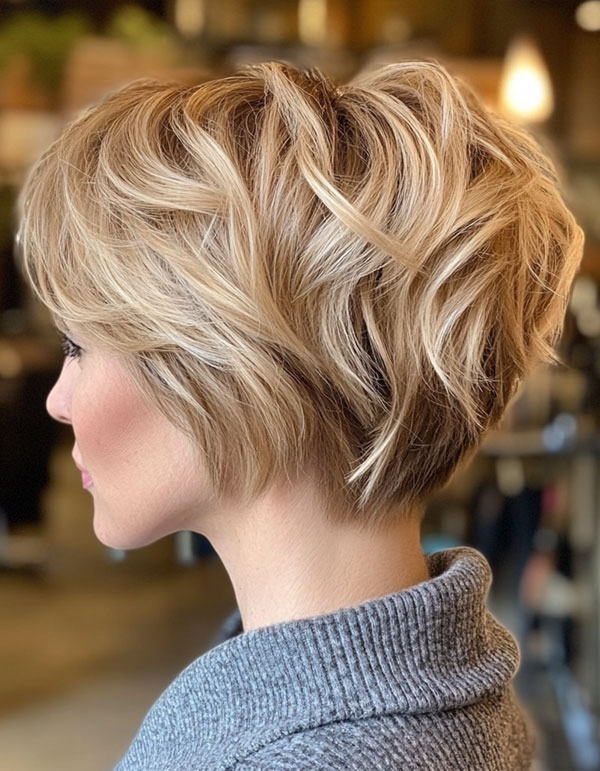 43 Bixie Haircuts For a Chic & Modern Look : Textured & Lively Blonde Bixie