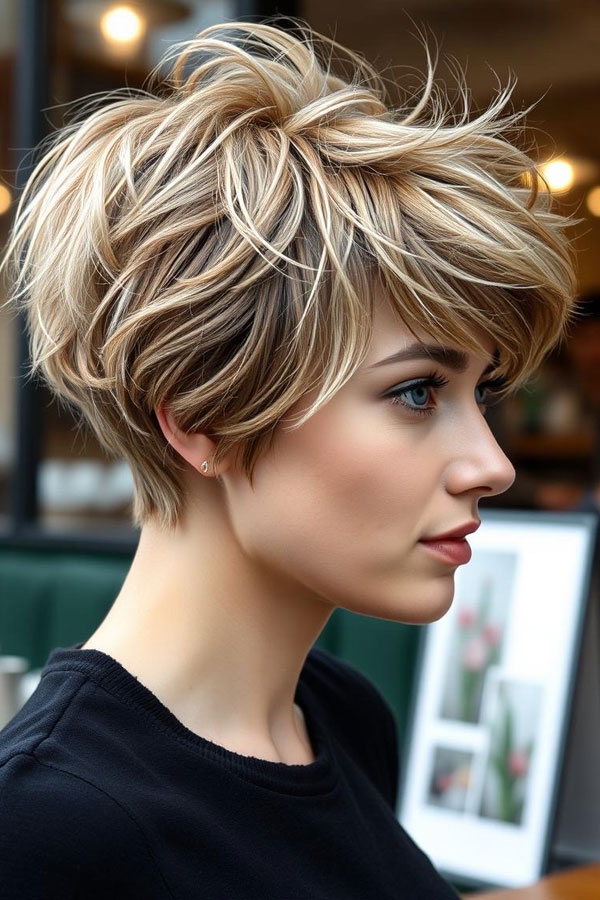 40 Pixie Haircuts for Modern Women : Wind-Swept Pixie