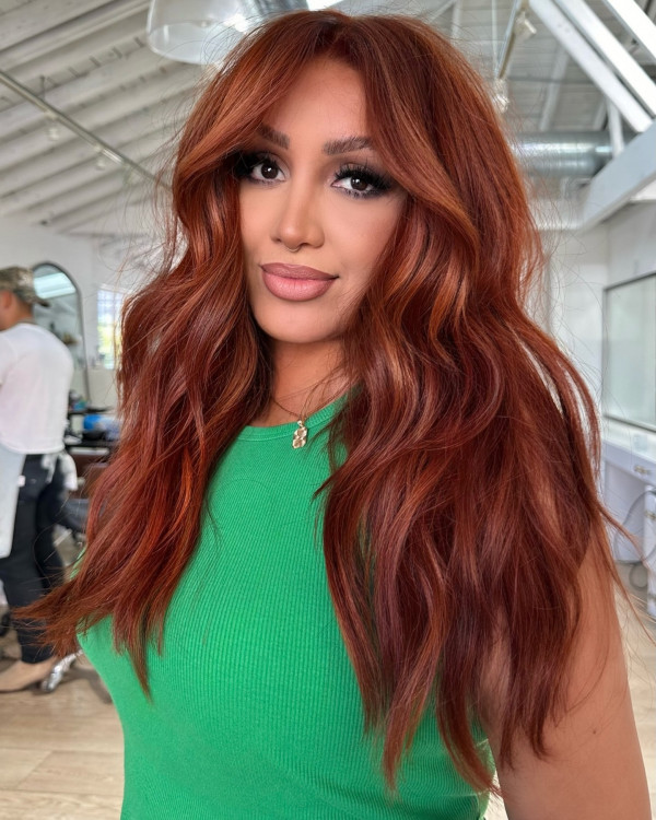 42 Autumn-Inspired Hair Shades to Try : Cinnamon Spice Waves