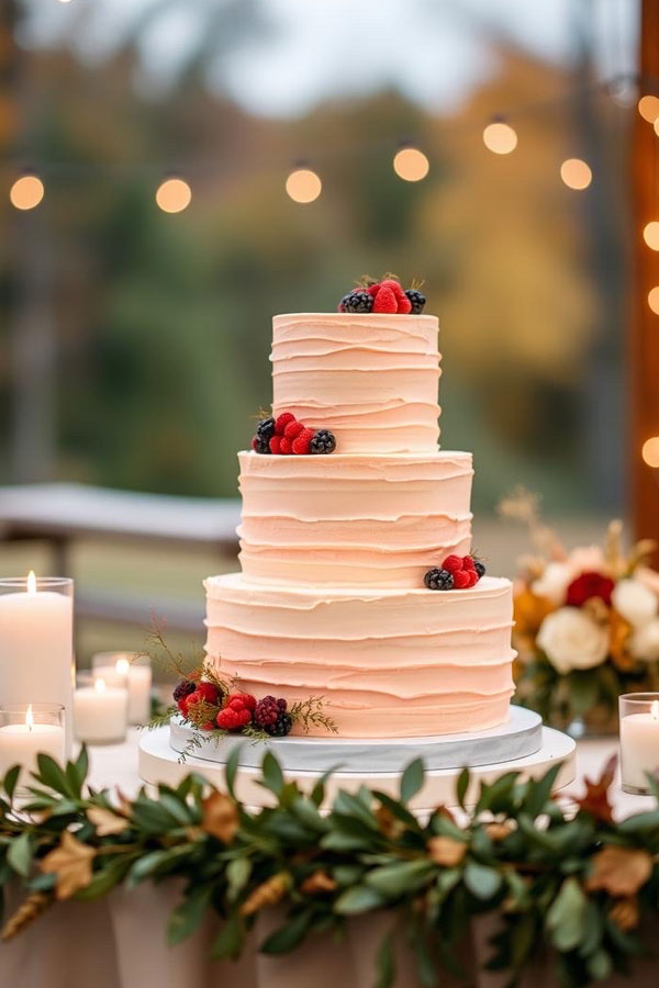 Blush Berry Buttercream Cake, wedding cake, wedding cake trends, wedding cake inspiration