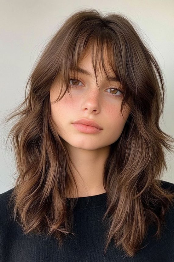 40 Trendsetting Tousled Layers : Effortless Soft Brunette Shag