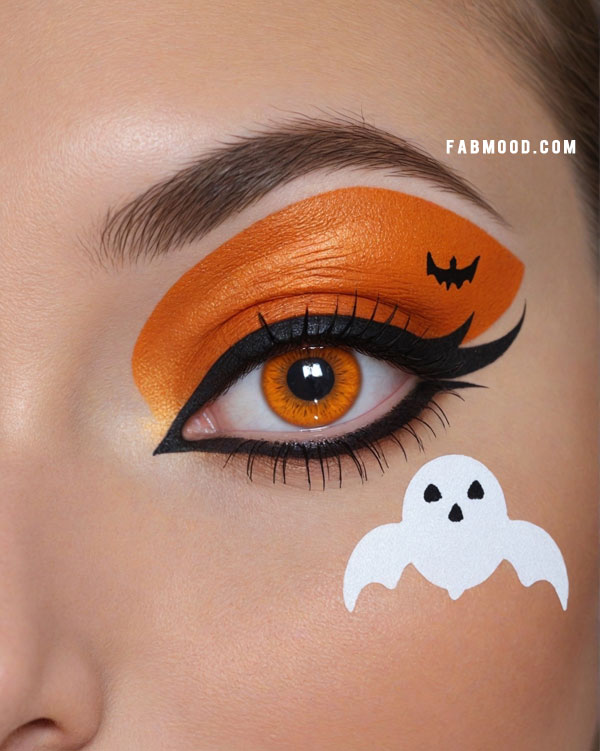 100 Halloween Makeup Looks : Pumpkin Spice & Spooky Eyes