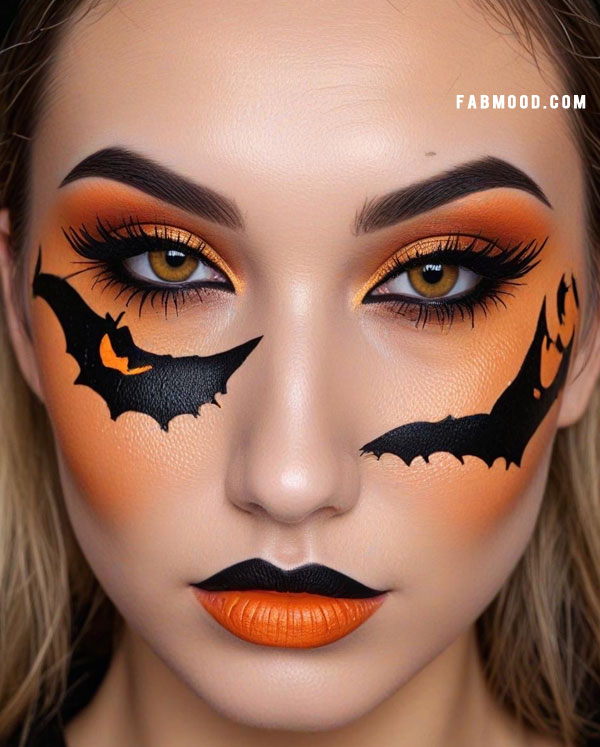 Fierce Bat Glam, Halloween Makeup Look, spooky halloween makeup inspirations, Halloween makeup eye makeup