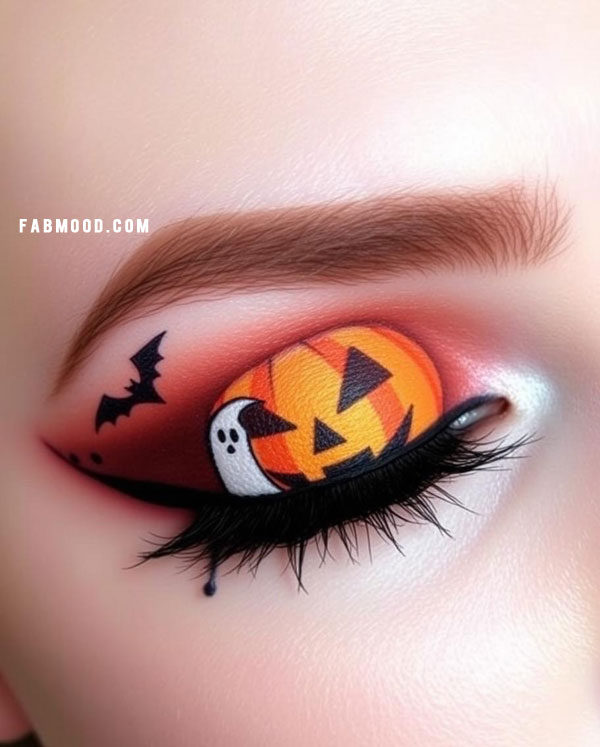 100 Halloween Makeup Looks : Pumpkin Patch Peekaboo