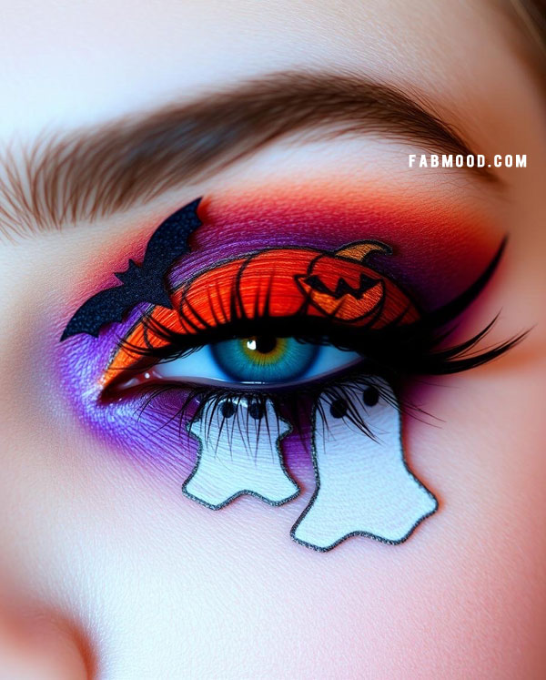 100 Halloween Makeup Looks : Haunted Pumpkin Glam