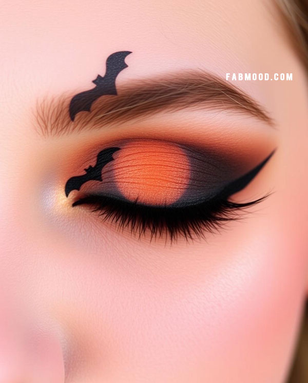 100 Halloween Makeup Looks : Spooky Sunset Bats